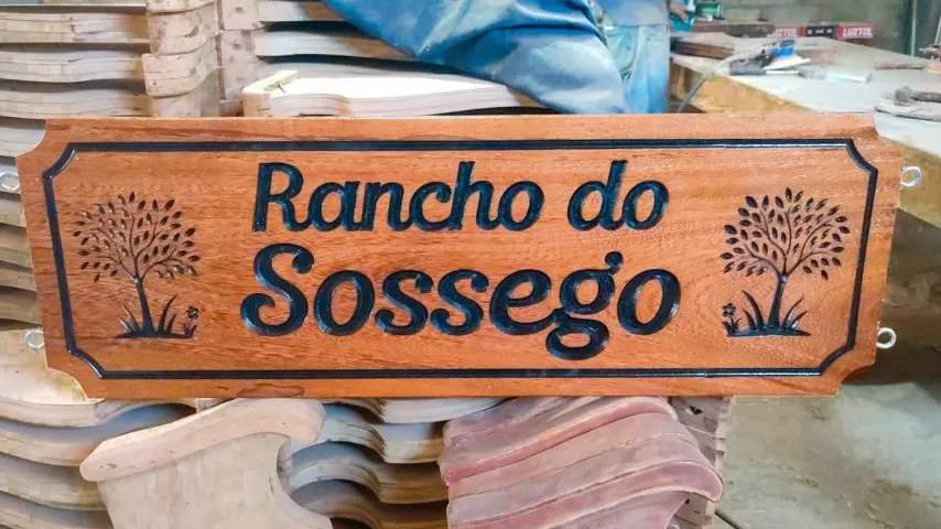 Placa de madeira 90cm x 30cm PROMOÇÃO
