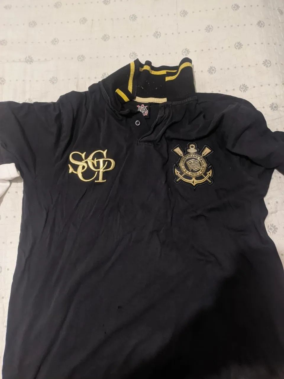 Camisa Polo Corinthians Preta