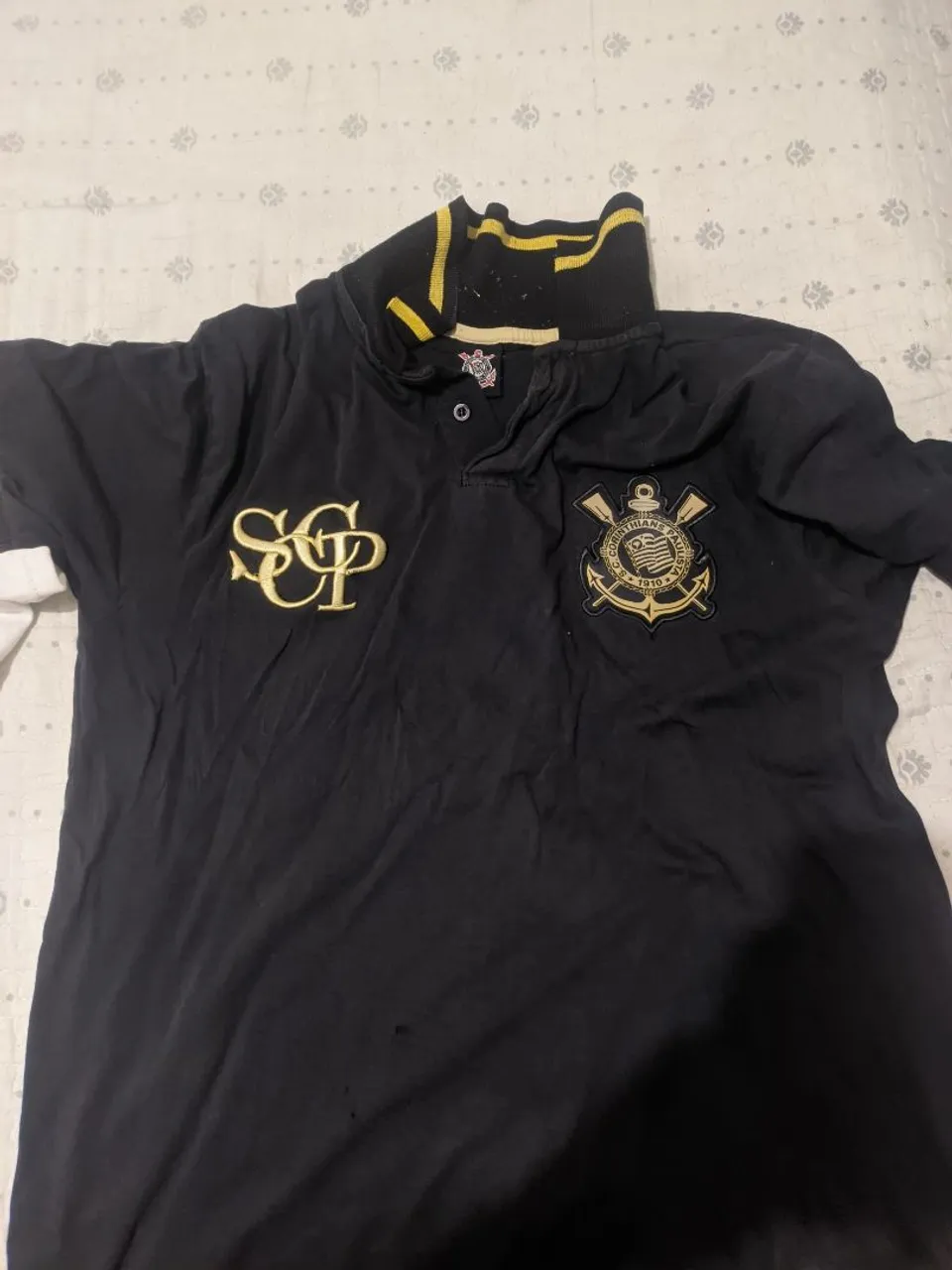 Camisa Polo Corinthians Preta
