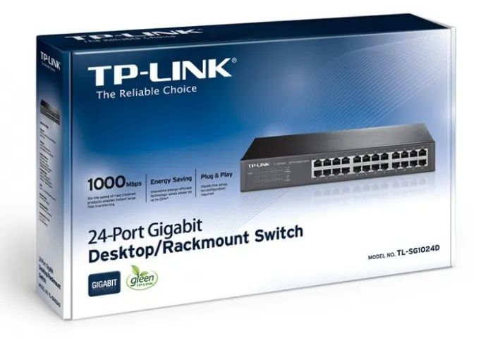 Switch 24 Portas Gigabit TP-Link SG1024, 10/100/1000, para Rack 