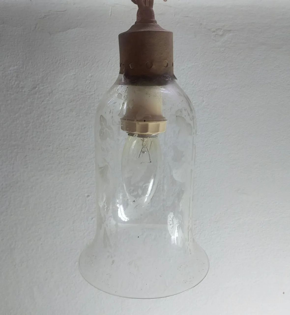 Lustre Duplo Vintage com Cúpulas de Vidro - Foto 2