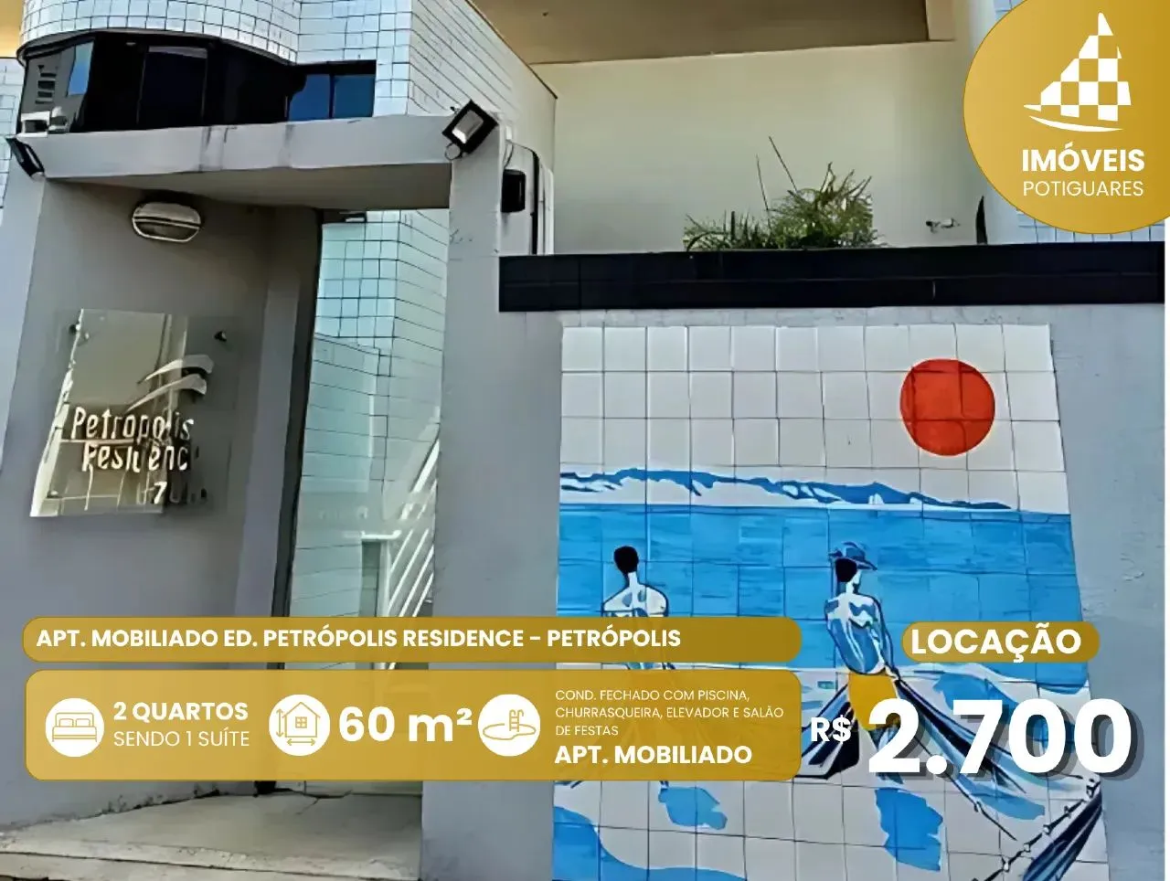 Apartamento para aluguel, 2 quartos, 1 suíte, 1 vaga, Petrópolis - Natal/RN