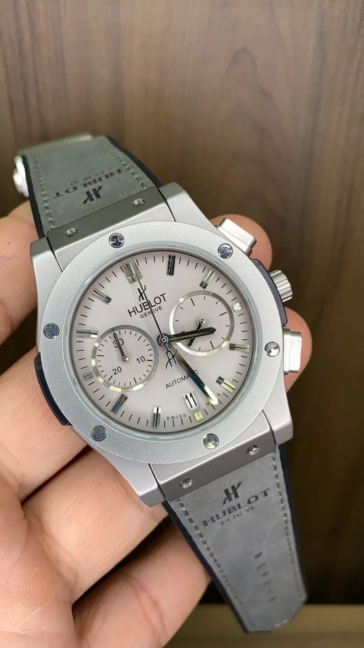 Relógio Hublot- Couro Cinza - 42mm - Prem AAA+ - Foto 4