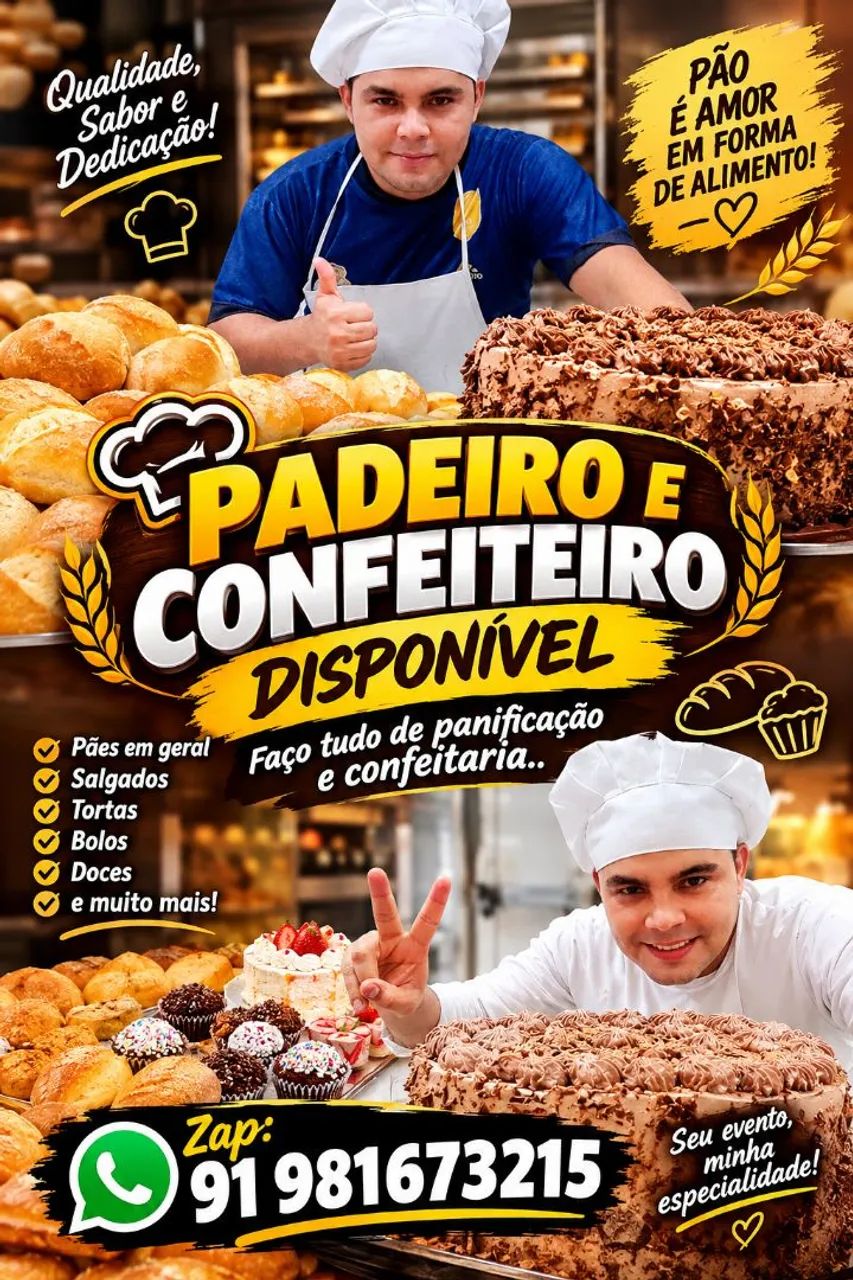 Sou padeiro e confeiteiro 