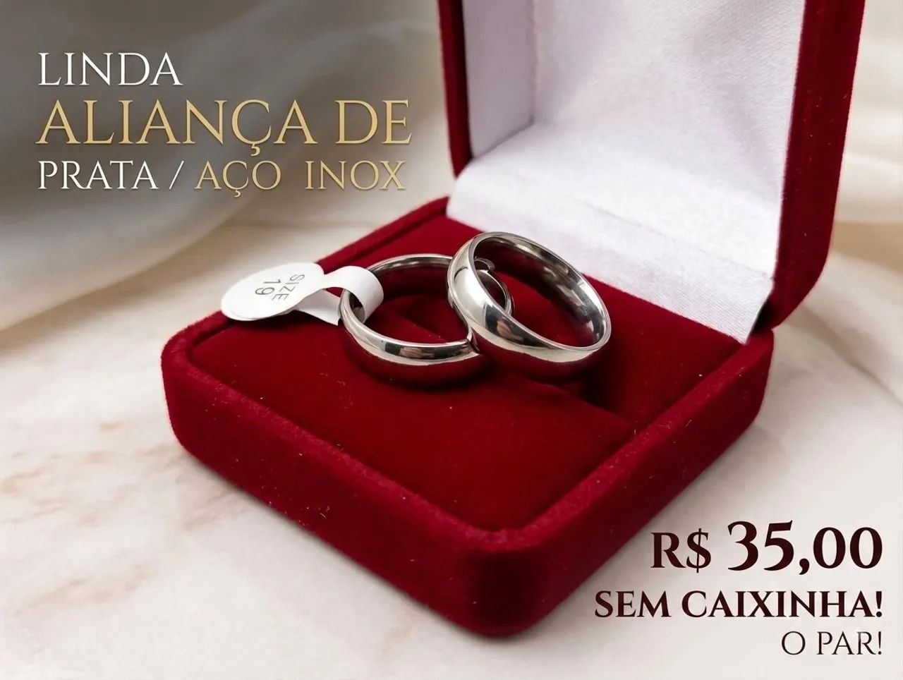 Par de alianças aço inox  - Foto 3