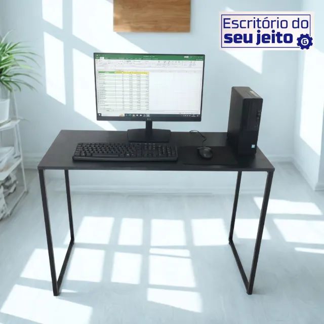 Mesa Multiuso 1m NOVA Birô de Escritório para Notebook Computador de Estudo Escrivaninha - Foto 2