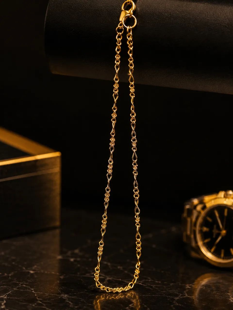 Pulseira Masculina Banhada a Ouro - Estilo Premium e Alta Durabilidade
