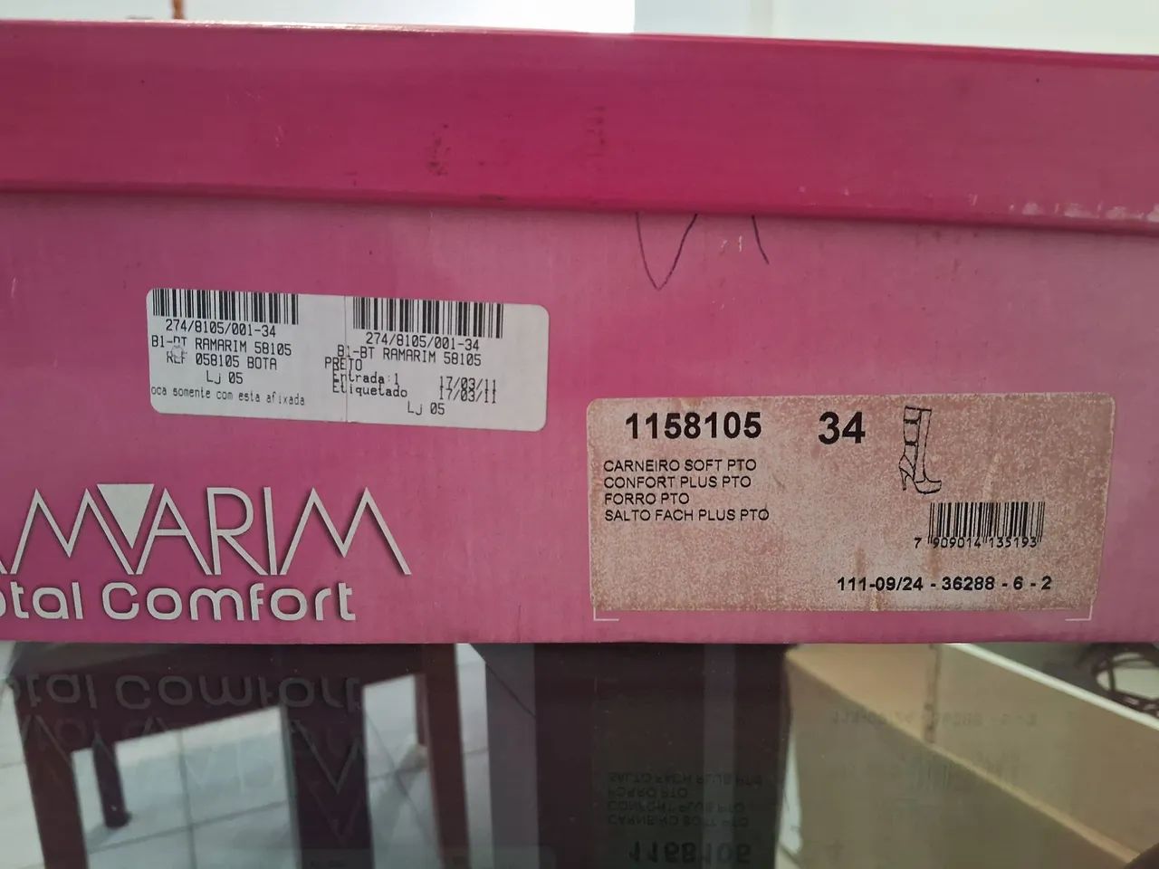 Bota cano longo Preta Ramarim 34 - Foto 5