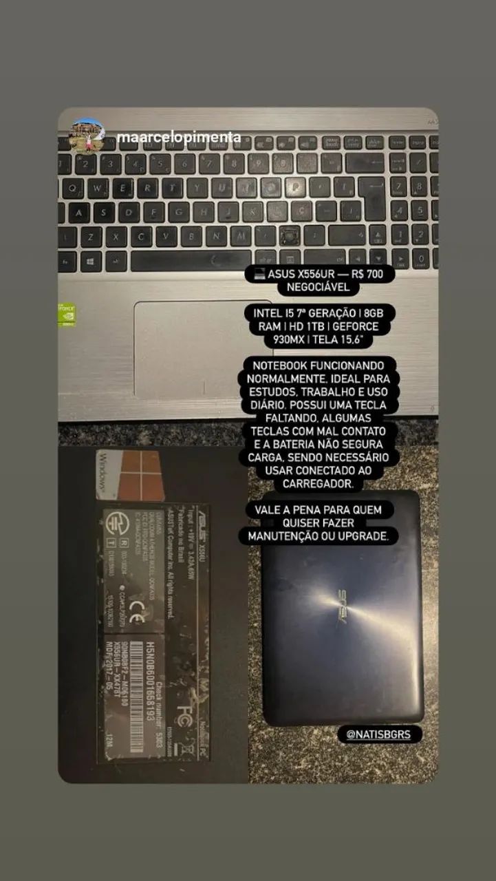 Notebook Asus X556UR