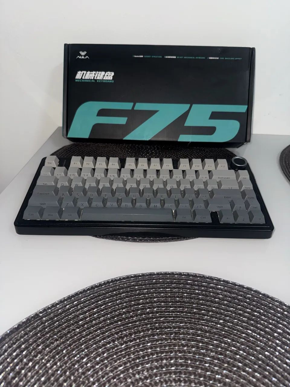 Teclado Mecânico AULA F75 Wireless Bluetooth RGB (Completo na Caixa)
