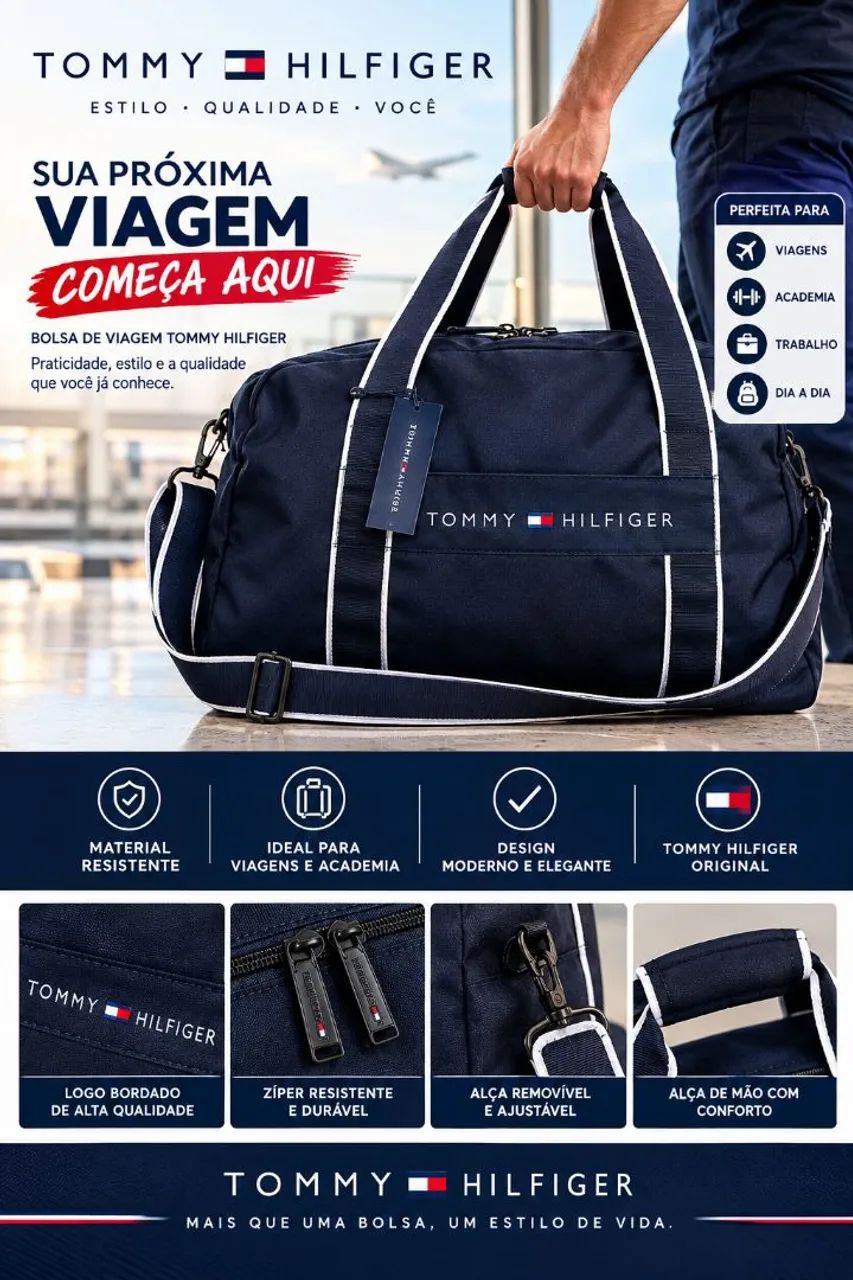 Bolsa de Viagem Tommy Hilfiger - Com Estilo e Praticidade - Foto 2