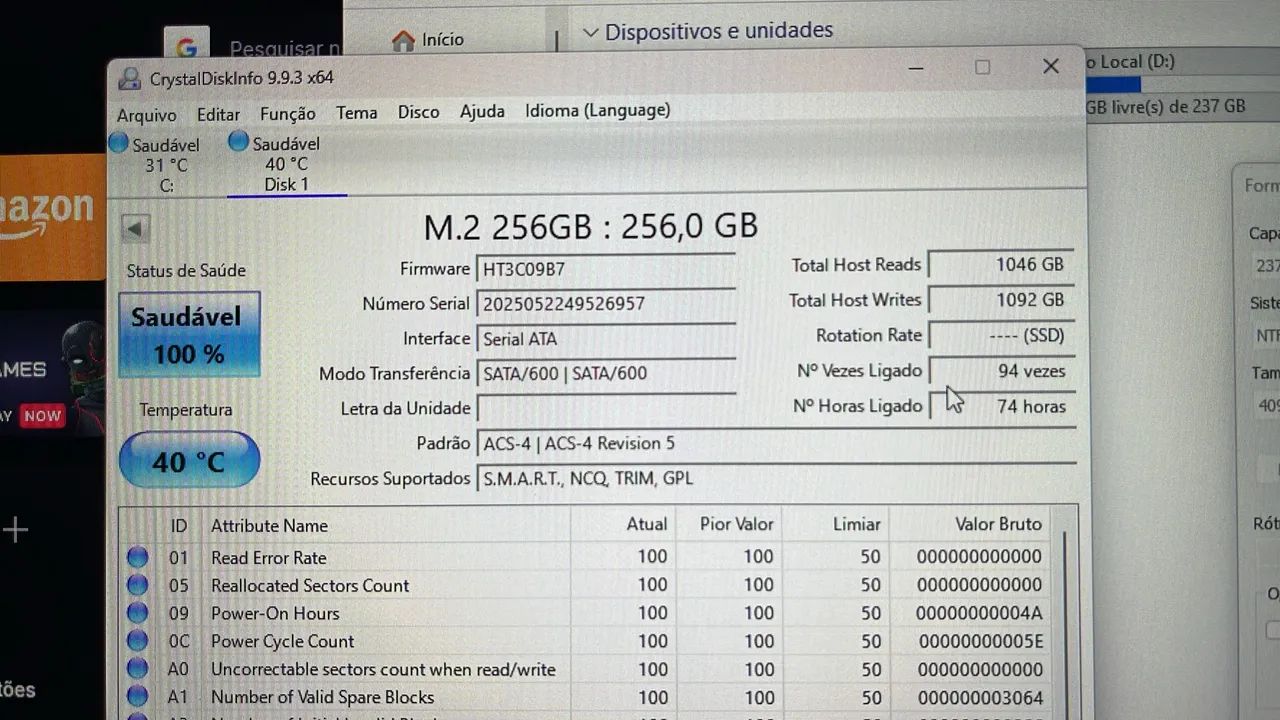 SSD Nvme 256GB  - Foto 2