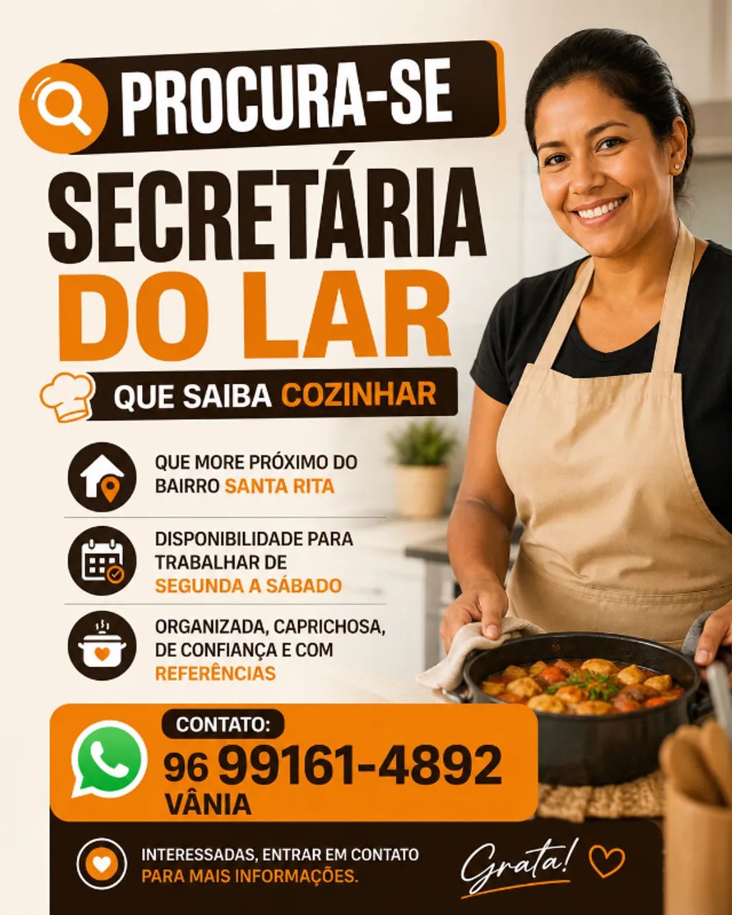 VAGA - SECRETÁRIA DO LAR