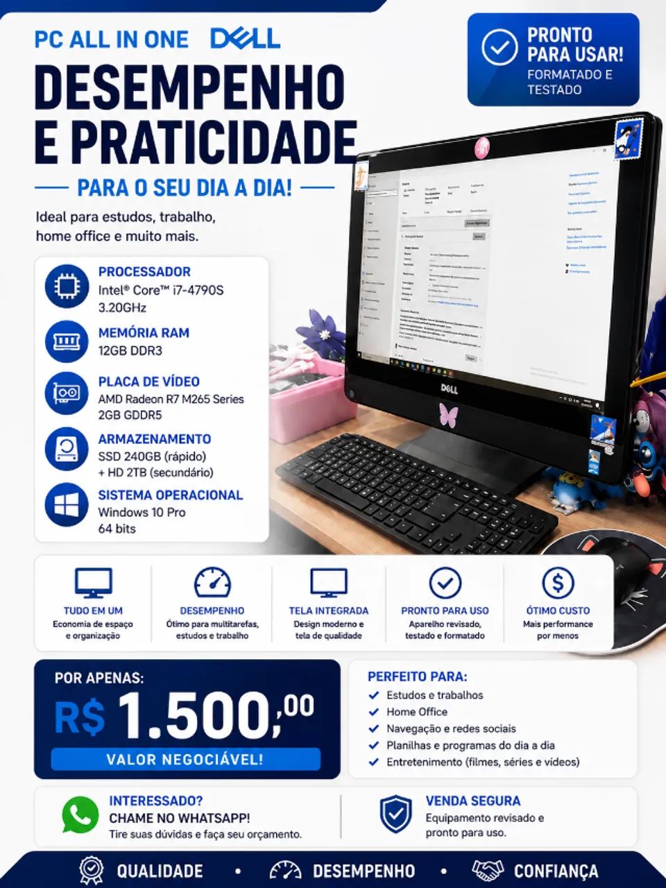 PC all in one da Dell i7 4° geração