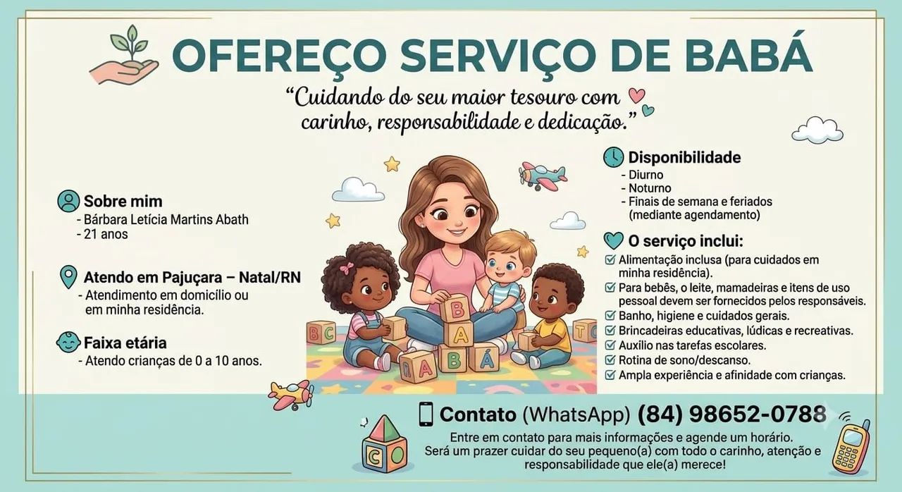 OFEREÇO serviço de babá 
