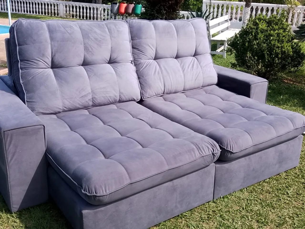 Sofa retratil top 2,50m cinza !! - Foto 3
