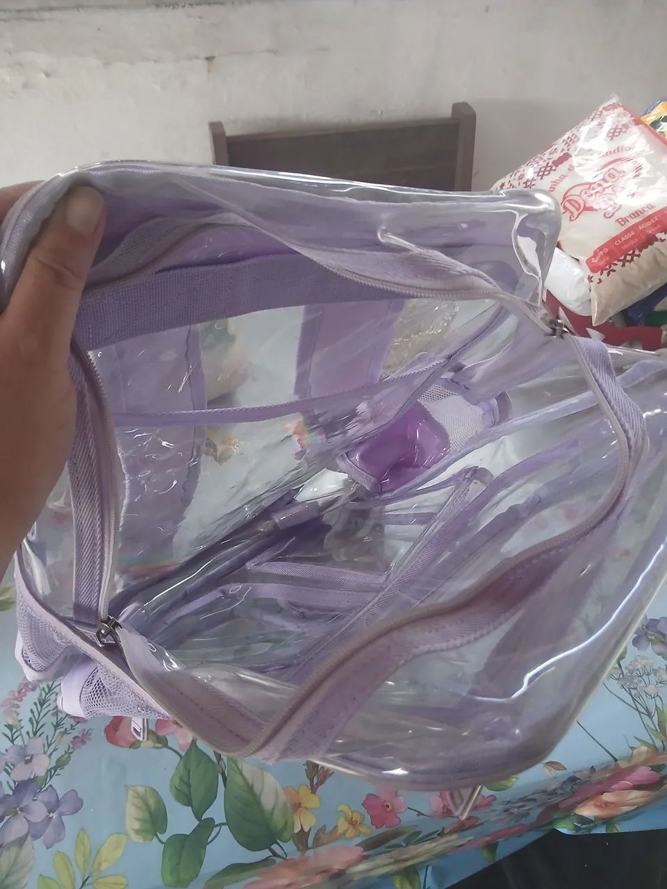Mochila Lilás Transparente  - Foto 3