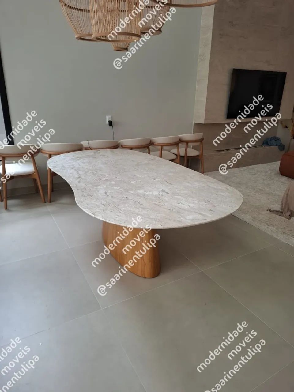 Base cone freijó + tampo orgânico 2.20x1.10 bege bahia - Foto 3