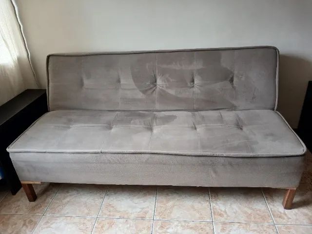 Sofá-Cama Casal Cinza, Bem Conservado
