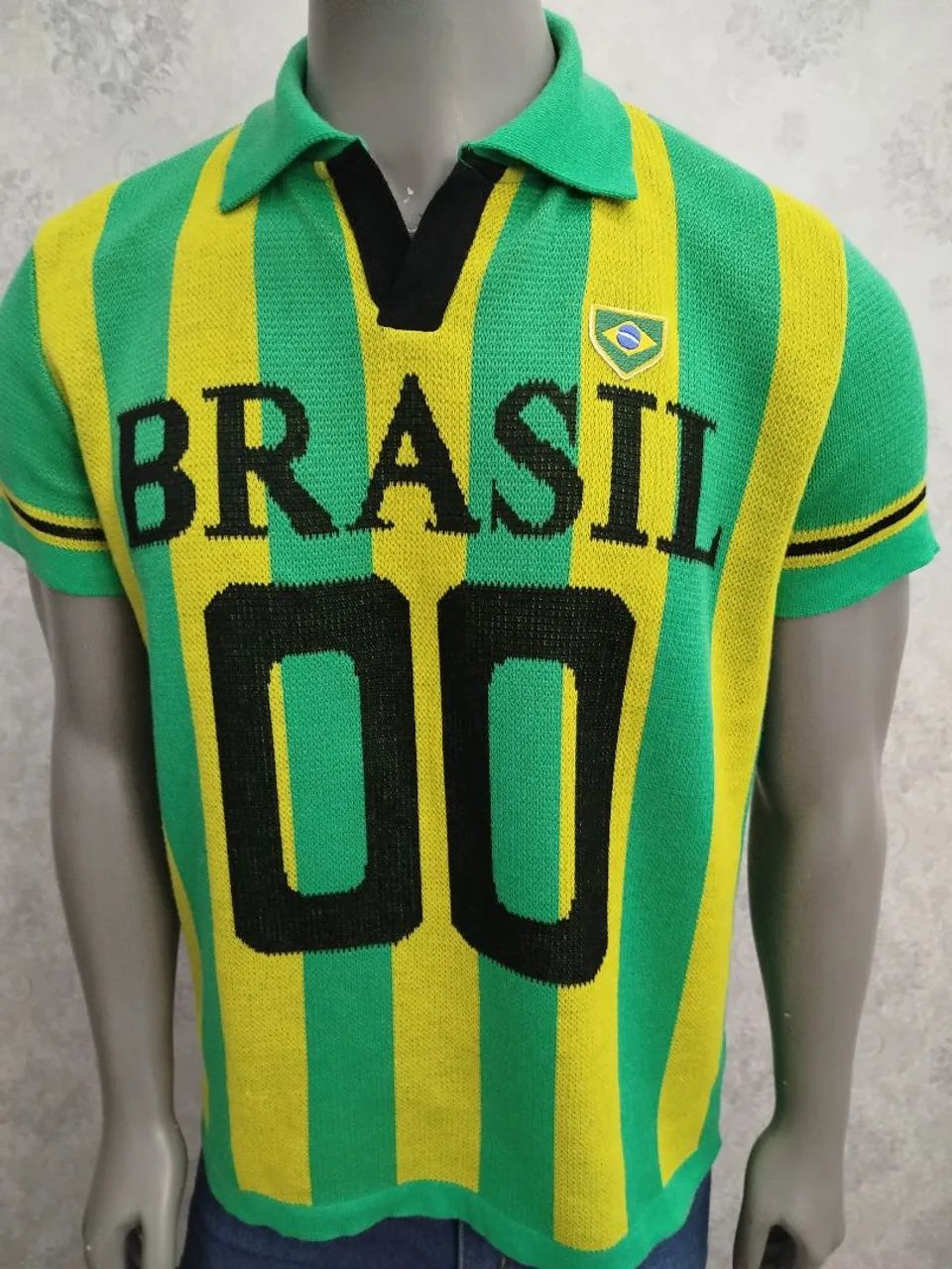 Camisas tricô Brasil estilo retrô  - Foto 2