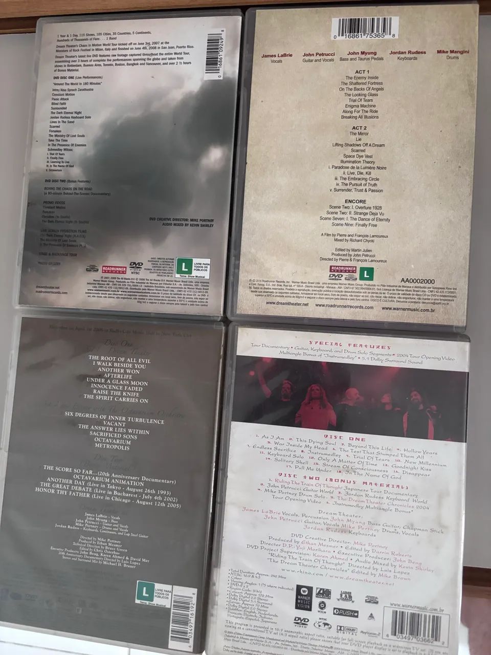 DREAM THEATER ? COLEÇÃO COM 4 DVDs ORIGINAIS - DVD, Blu-Ray e