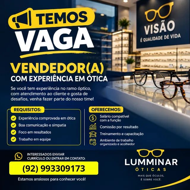 VENDEDOR DE OTICA 
