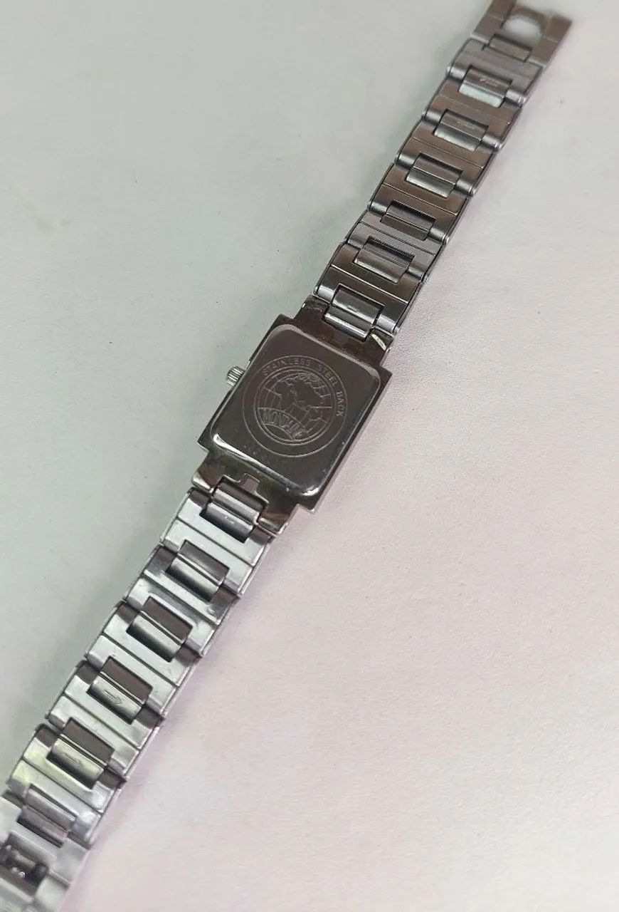 Relógio Mondaine Vintage Retangular Aço Prateado - Original - Foto 4