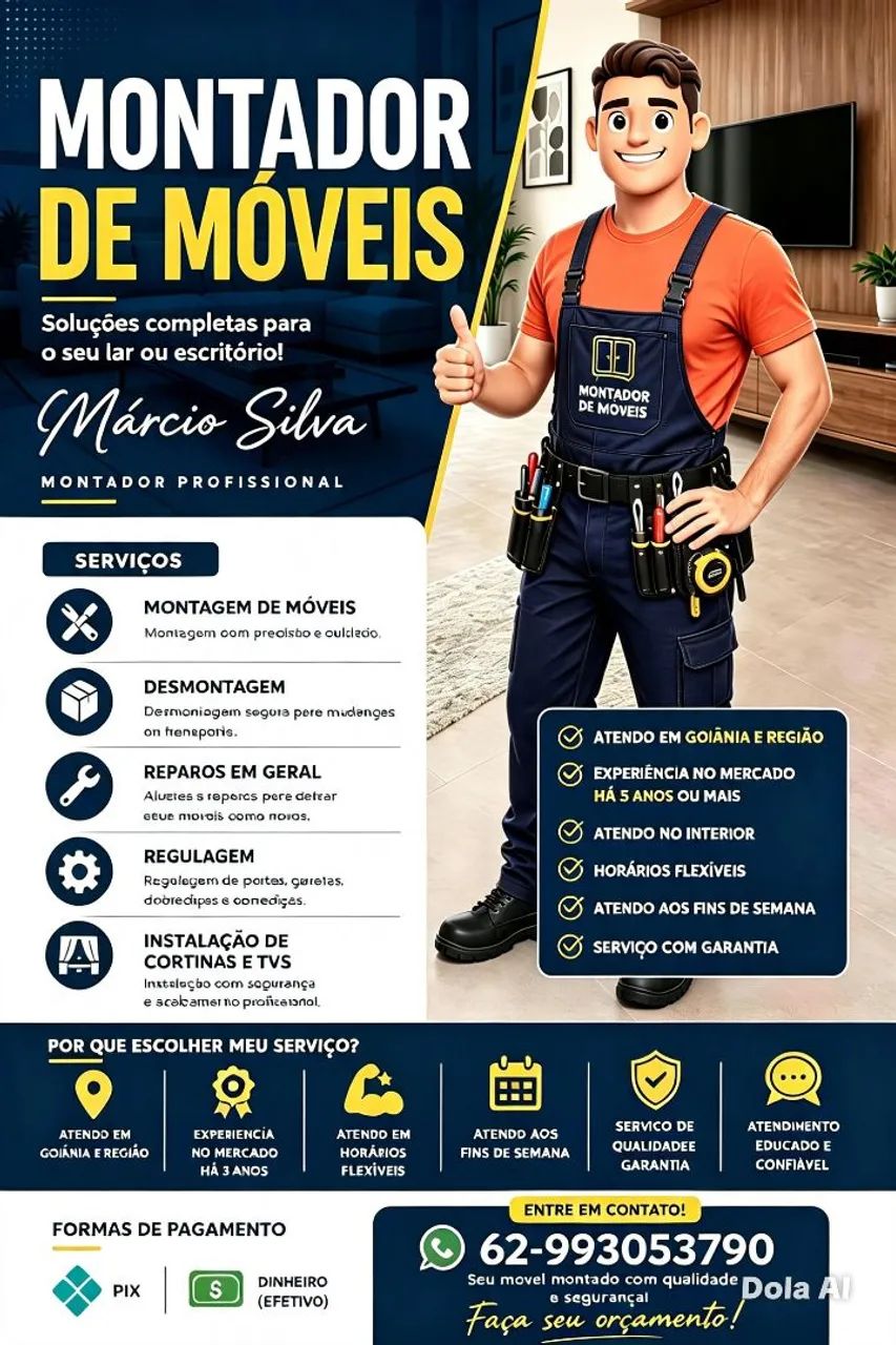 Montagem de móveis em geral fone *