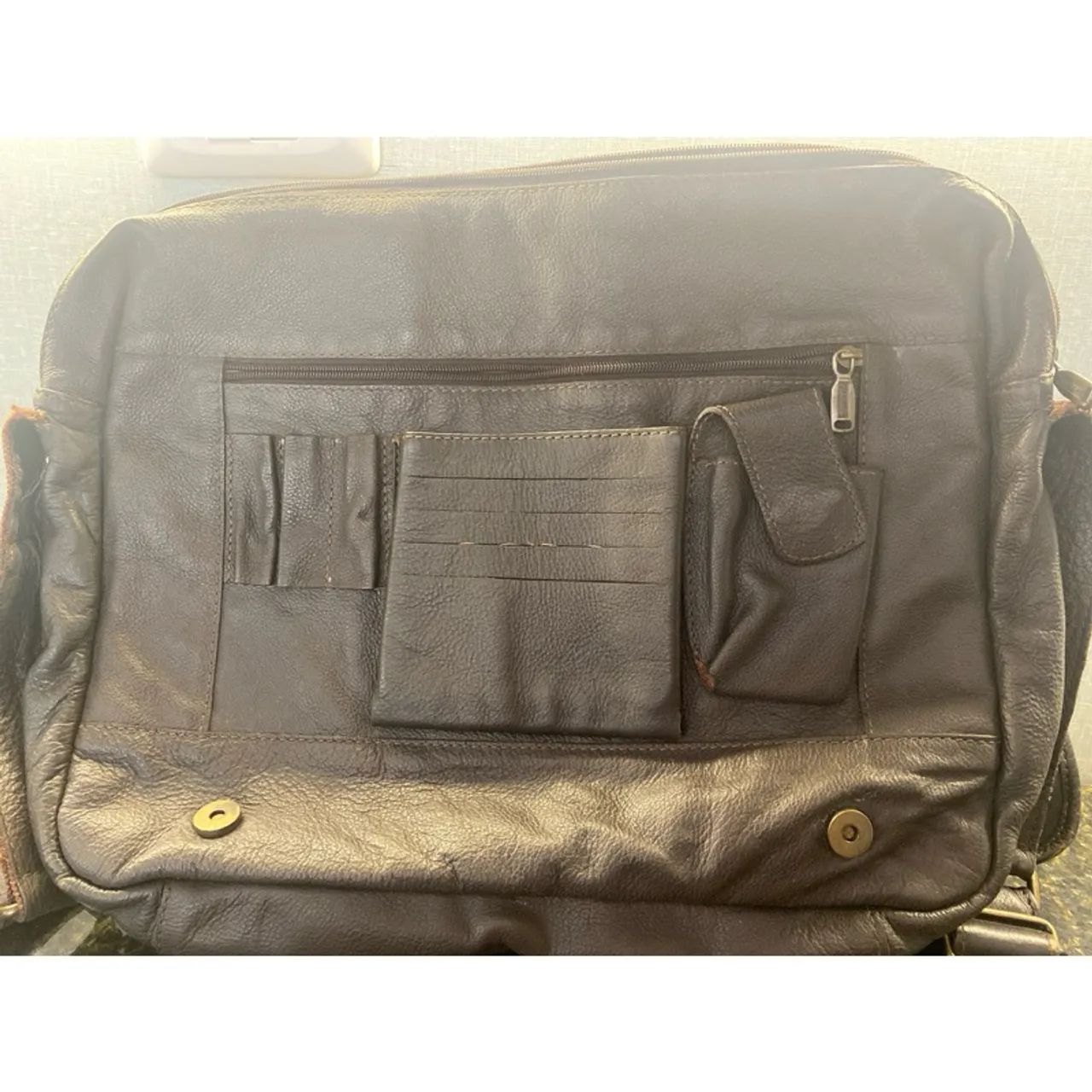 Bolsa antiga Carteiro de Ombro couro Bennesh - Foto 3
