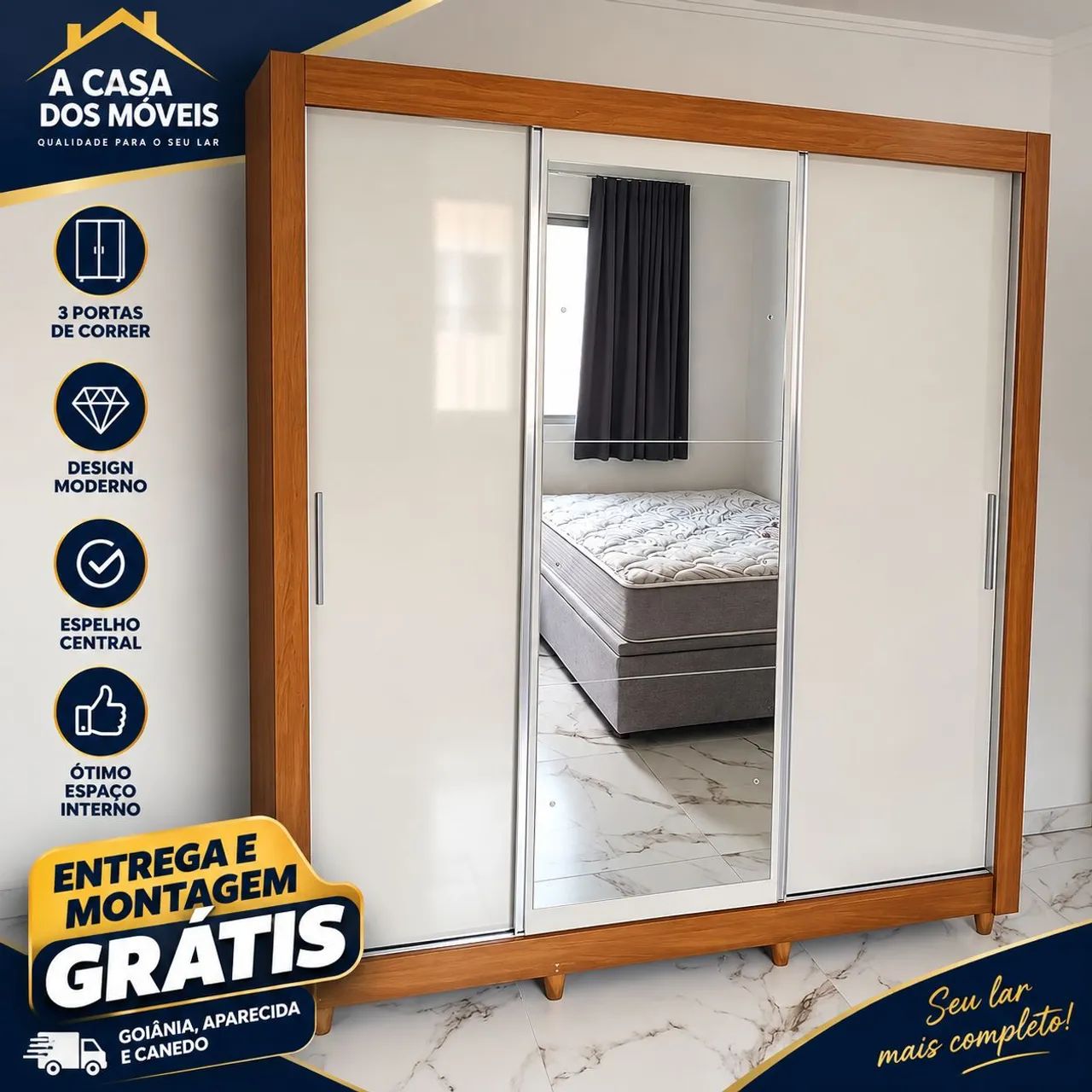 Guarda roupa com espelho 