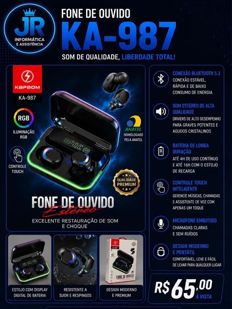 Fone Bluetooth celular ou notebook  - Foto 2