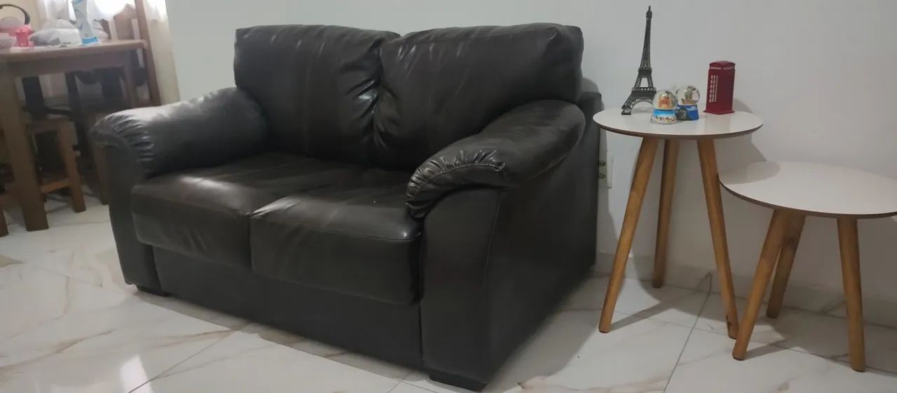 Sofá couro marrom - Foto 2