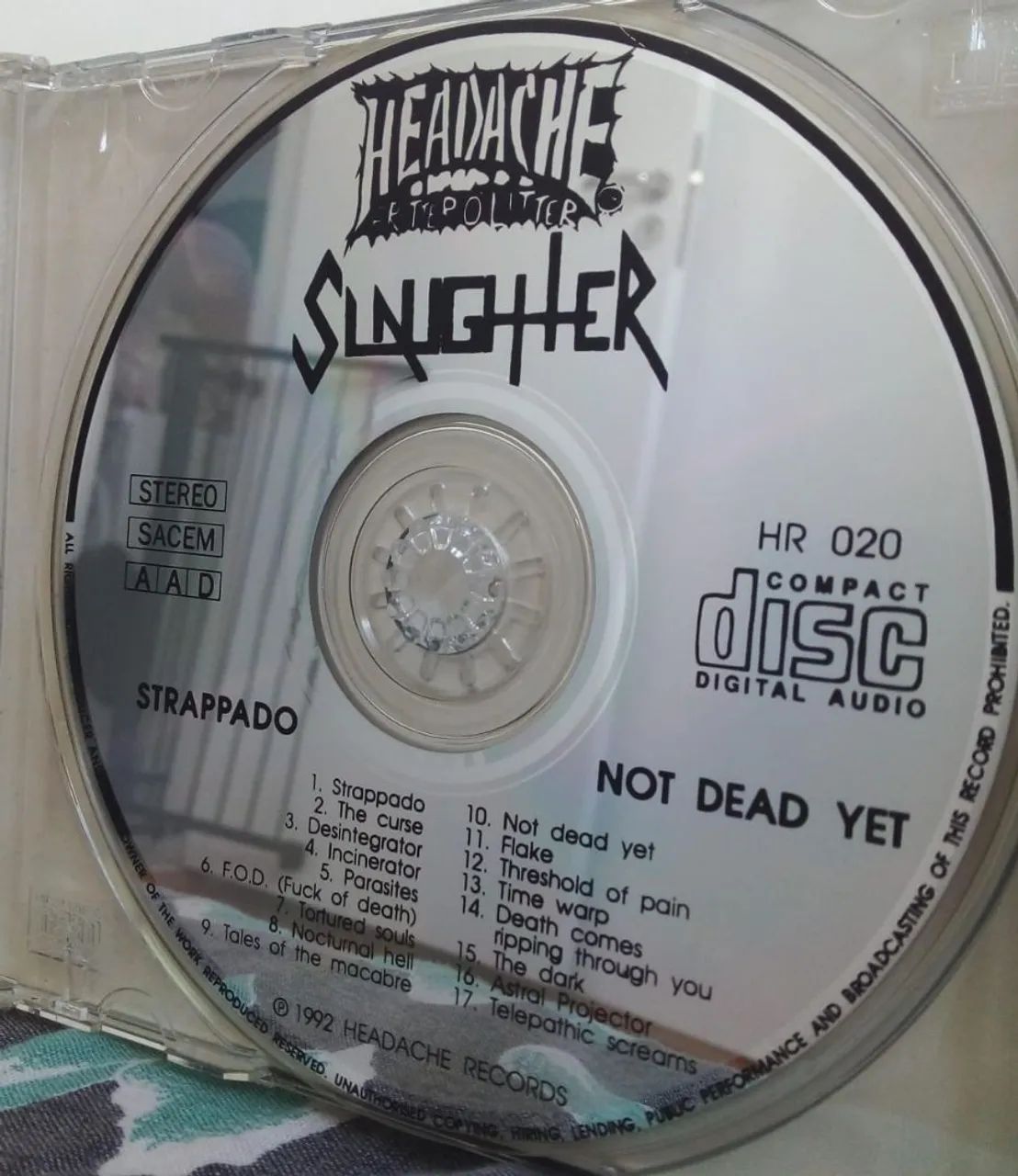 Slaughter - Strappado + Not Dead Yet 1992 CD import Headache Records Obituary Hellhammer - Foto 4