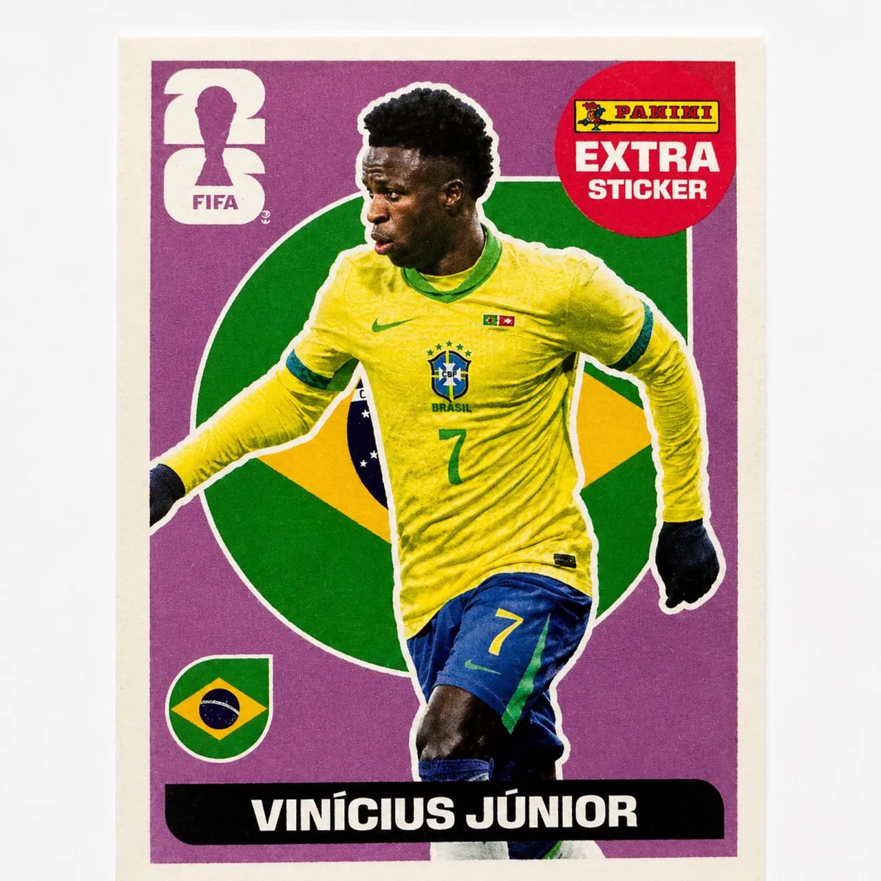     Vinícius Júnior Extra Sticker Roxa Copa 2026 Panini