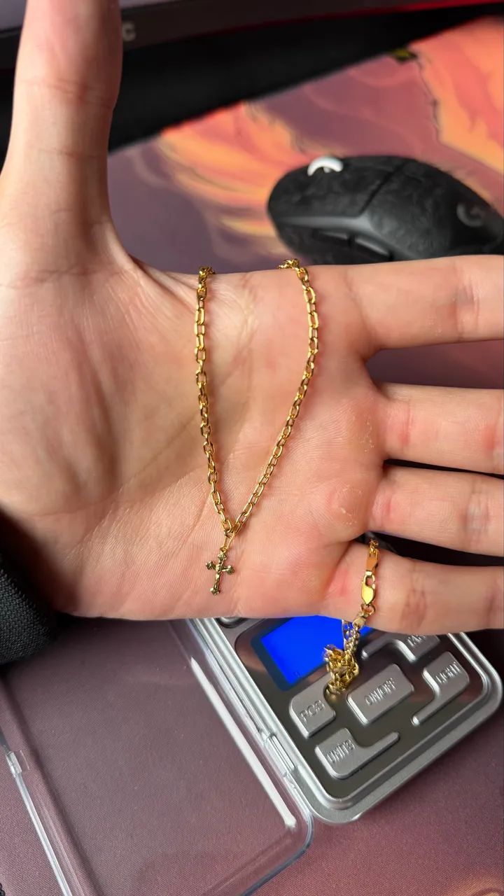 Corrente de ouro 18k + pingente  - Foto 2