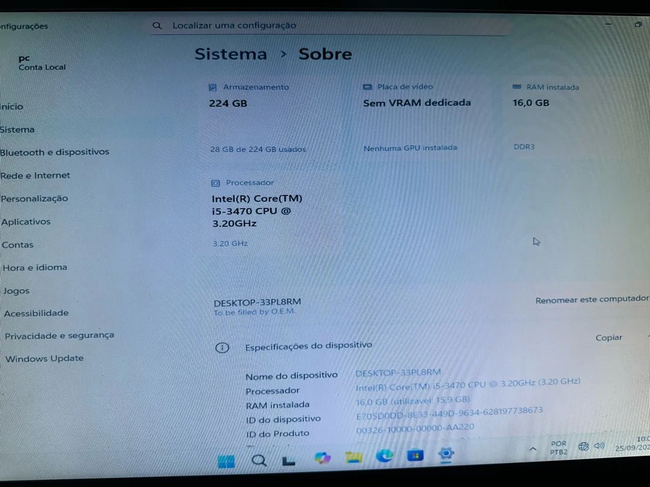 Vendo Computador Intel i5 16 RAM