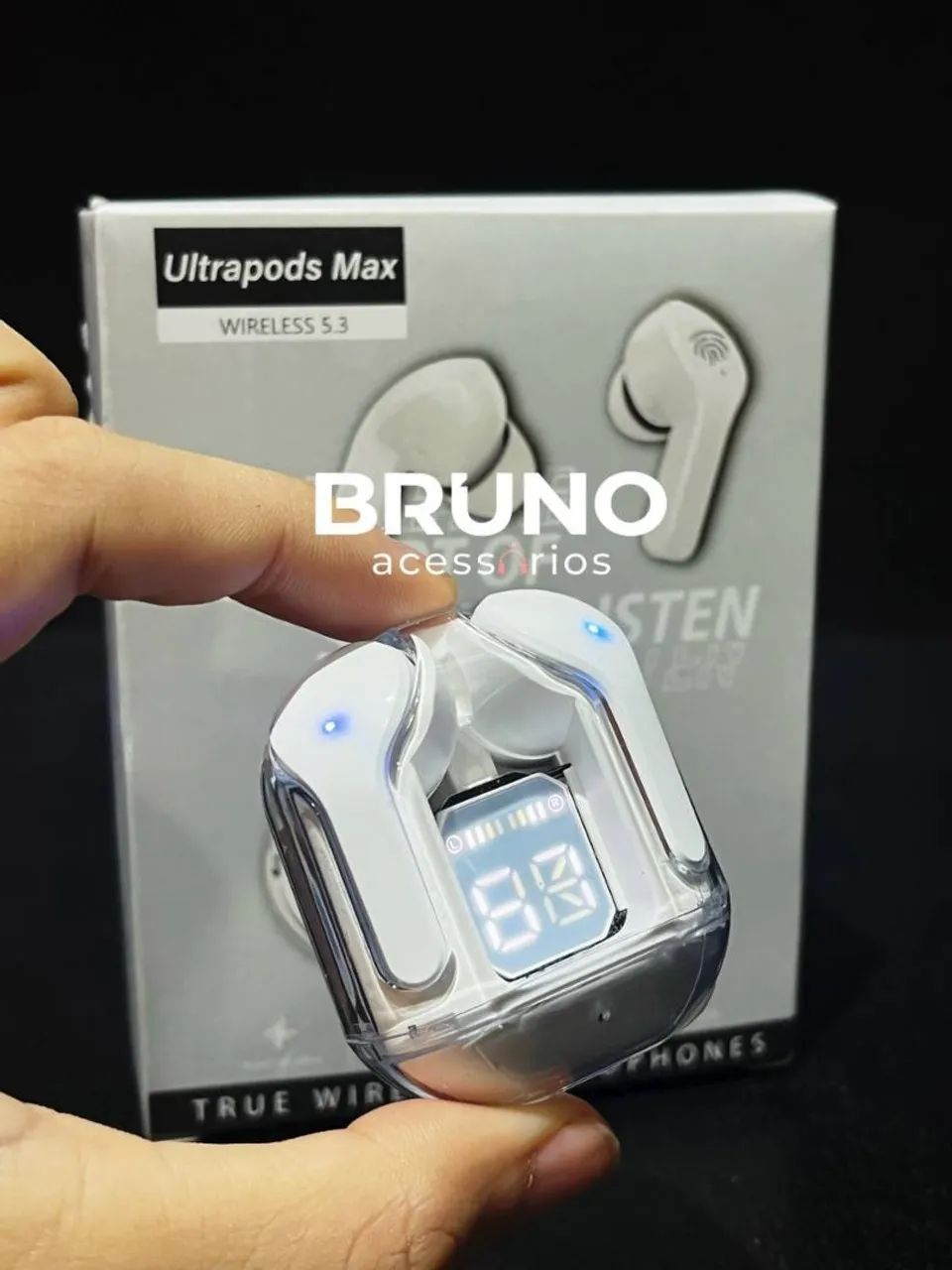 Fone de ouvido Bluetooth com led