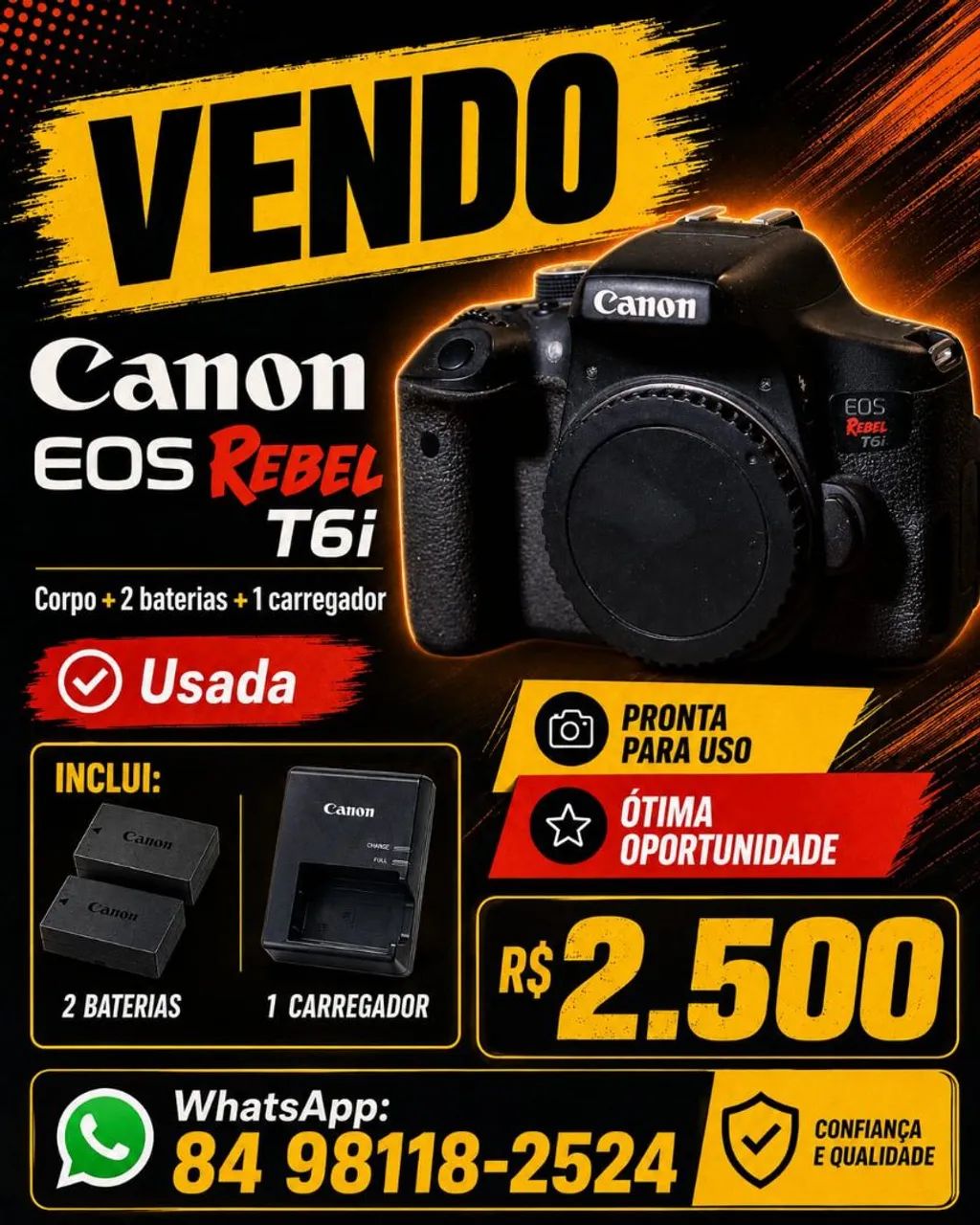 Câmera Canon T6i 