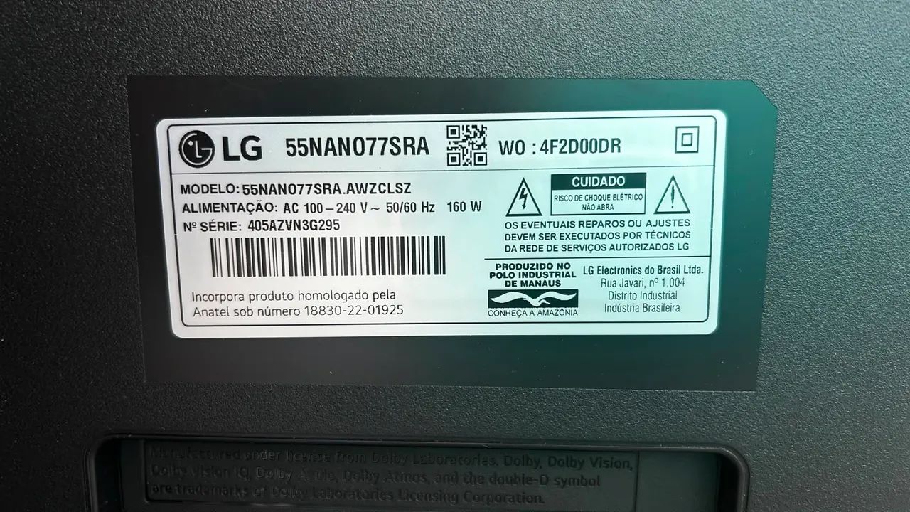 TV LG 55 polegadas NanoCell 4K - para conserto/retirada de peças - Foto 2