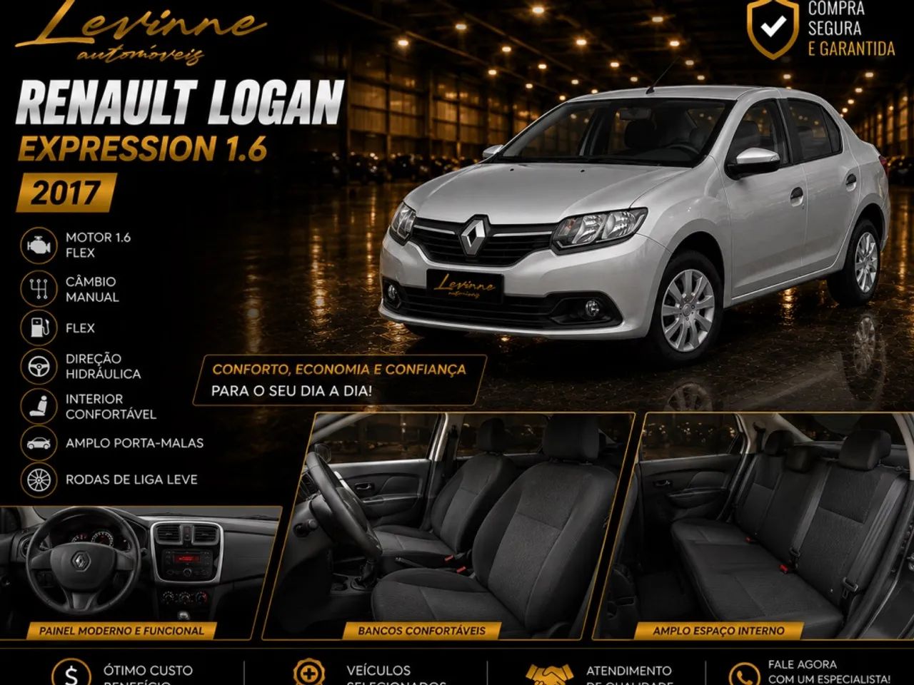 Renault Logan Expression Flex 1.6 16V 4P 2017 - Foto 3