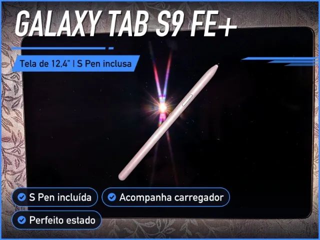 Tablet Samsung Galaxy Tab S9 FE+ 128GB 8GB RAM com S Pen e capa