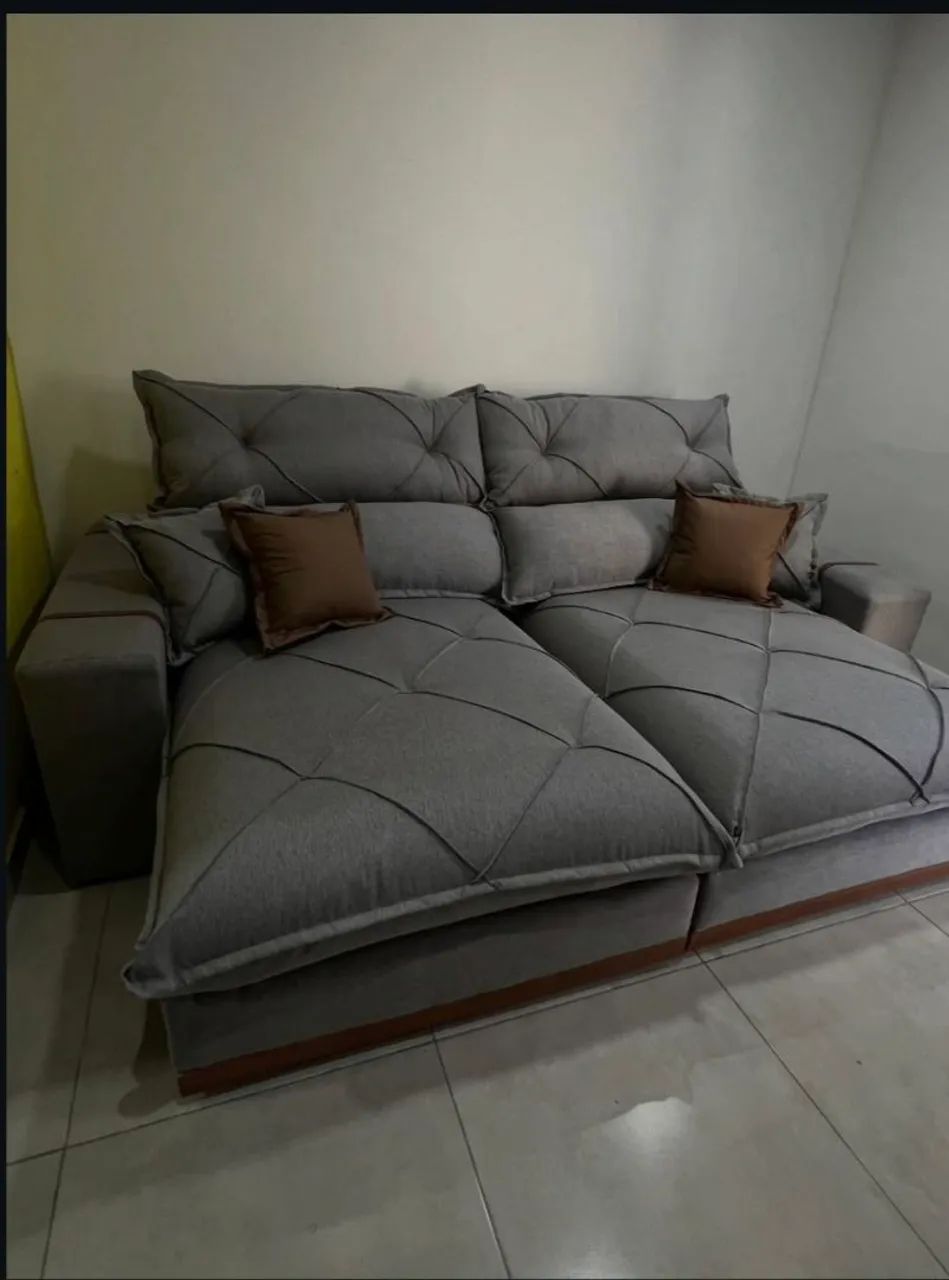 Sofá retrátil e reclinável Gran Bello D33 molas ensacadas  - Foto 4