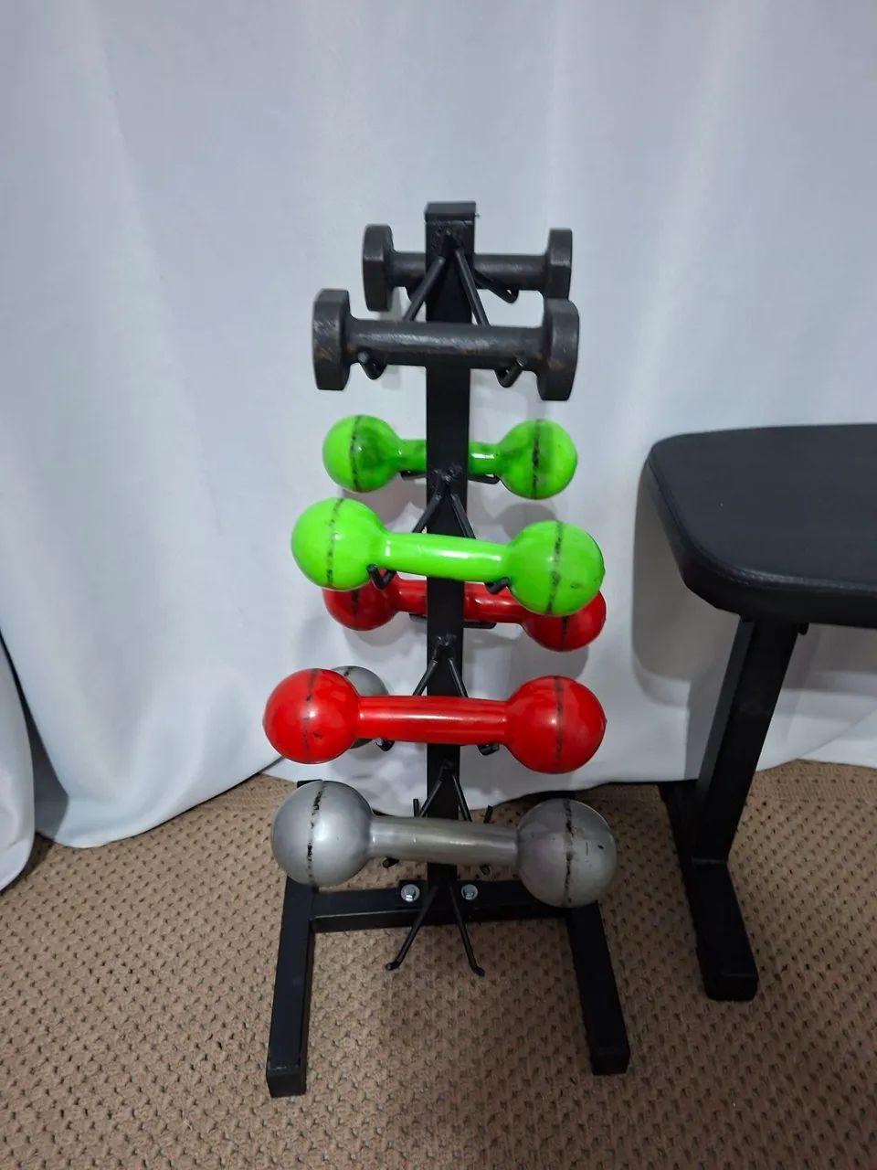 Kit de pesos com banco supino - Foto 2