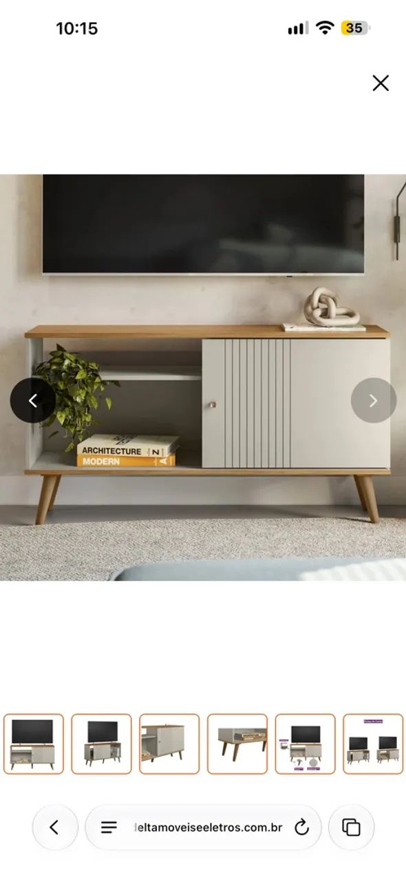 Rack Rubi Linea Brasil 120cm - Para TVs de até 50 Polegadas - Entrega Imediata;