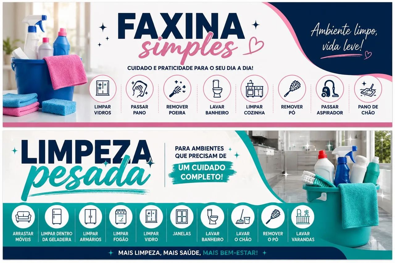 Faxina leve e pesada. Pós obras.   Consultórios. Casas e apartamentos. 