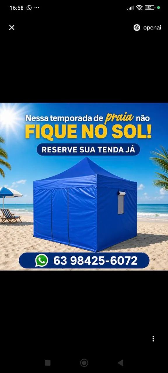 Tenda Sanfonada Nova ! Saia da Chuva e do Sol Comerciante!