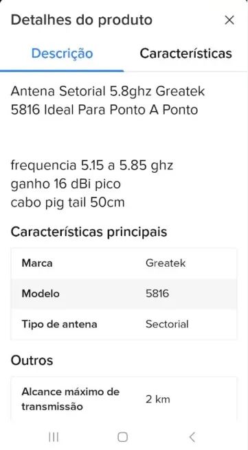 ANTENA SETORIAL GREATEK 5.8 GHz Nova - Foto 2