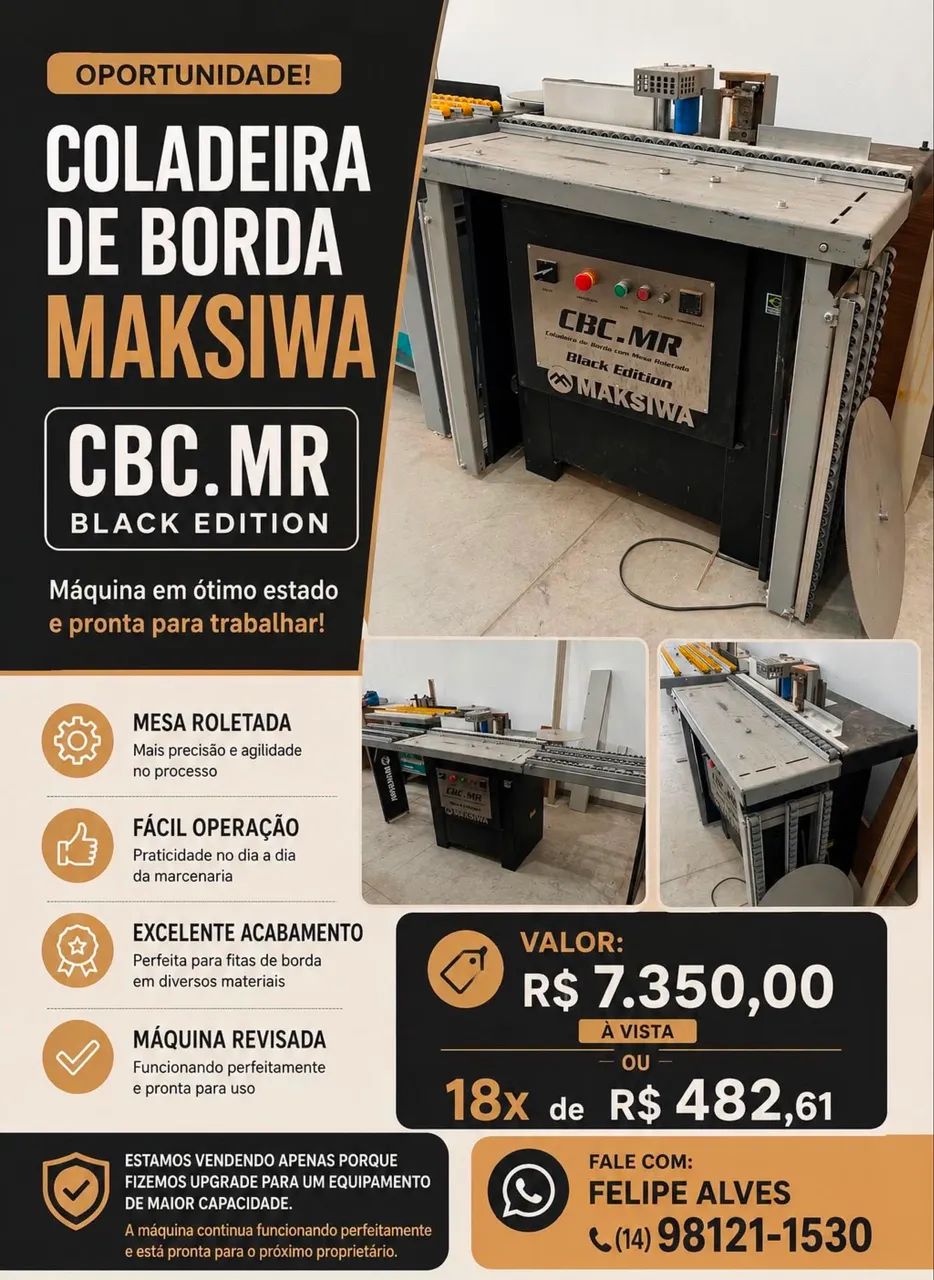 Coladeira De Borda Maksiwa CBC MR Black Edtion