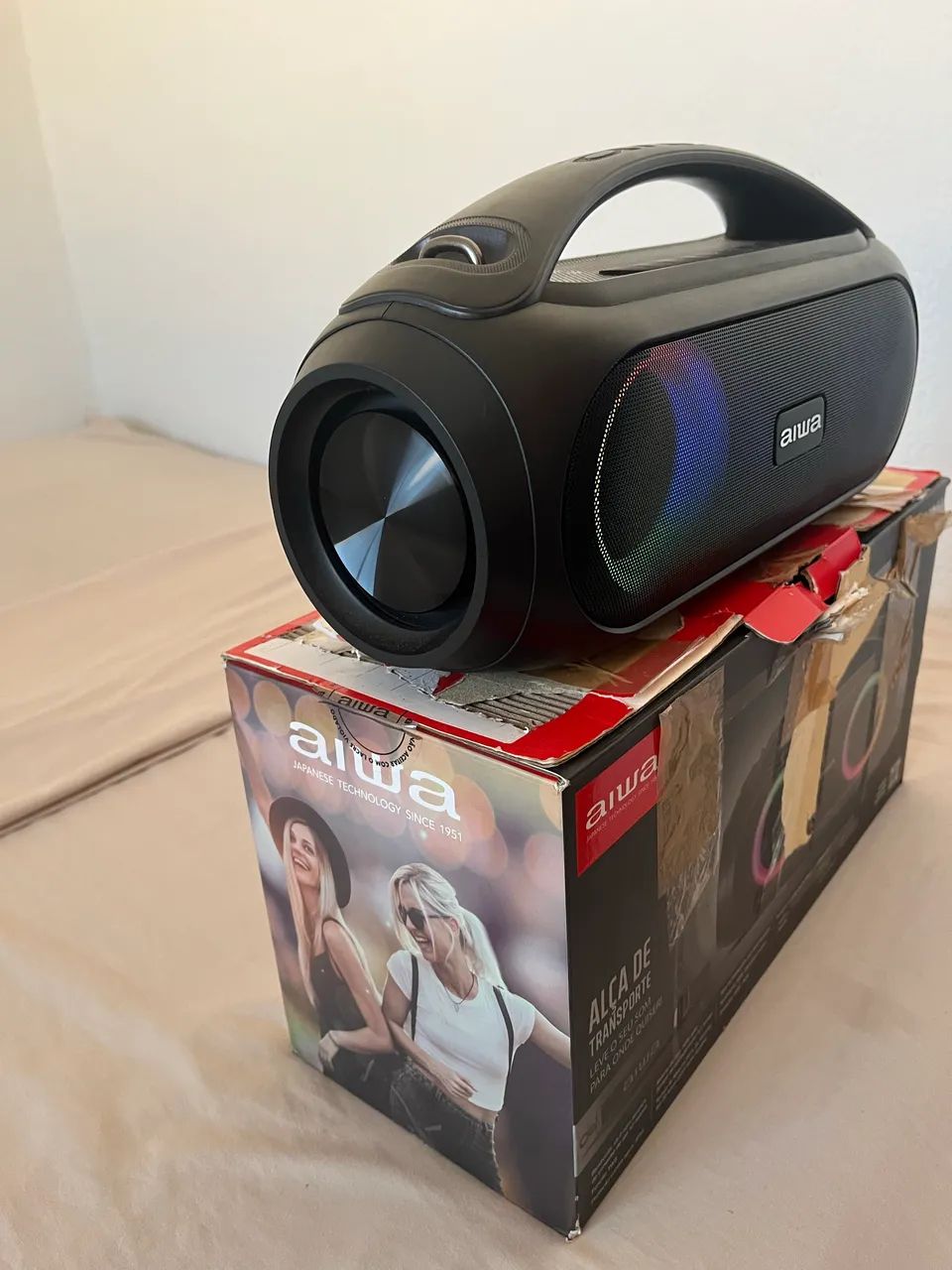 Caixa De Som Boombox Aws-bbs-02-a Bluetooth Aiwa Preto - Foto 2