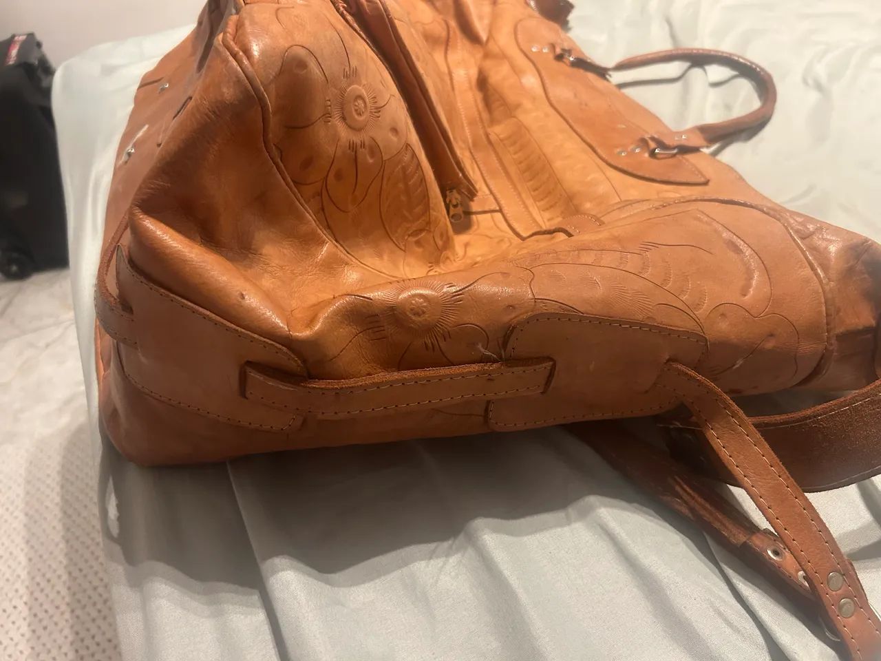 BOLSA DE COURO LEGÍTIMO (serve de mala) - Foto 4